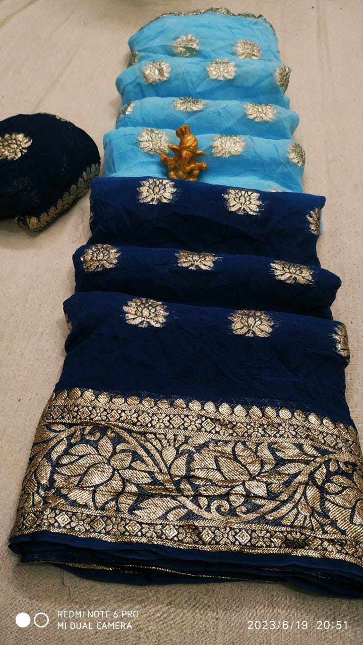 Pure Georgette Zari Saree