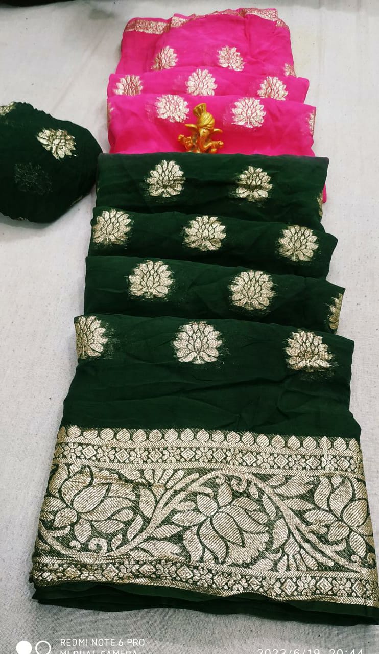 Pure Georgette Zari Saree