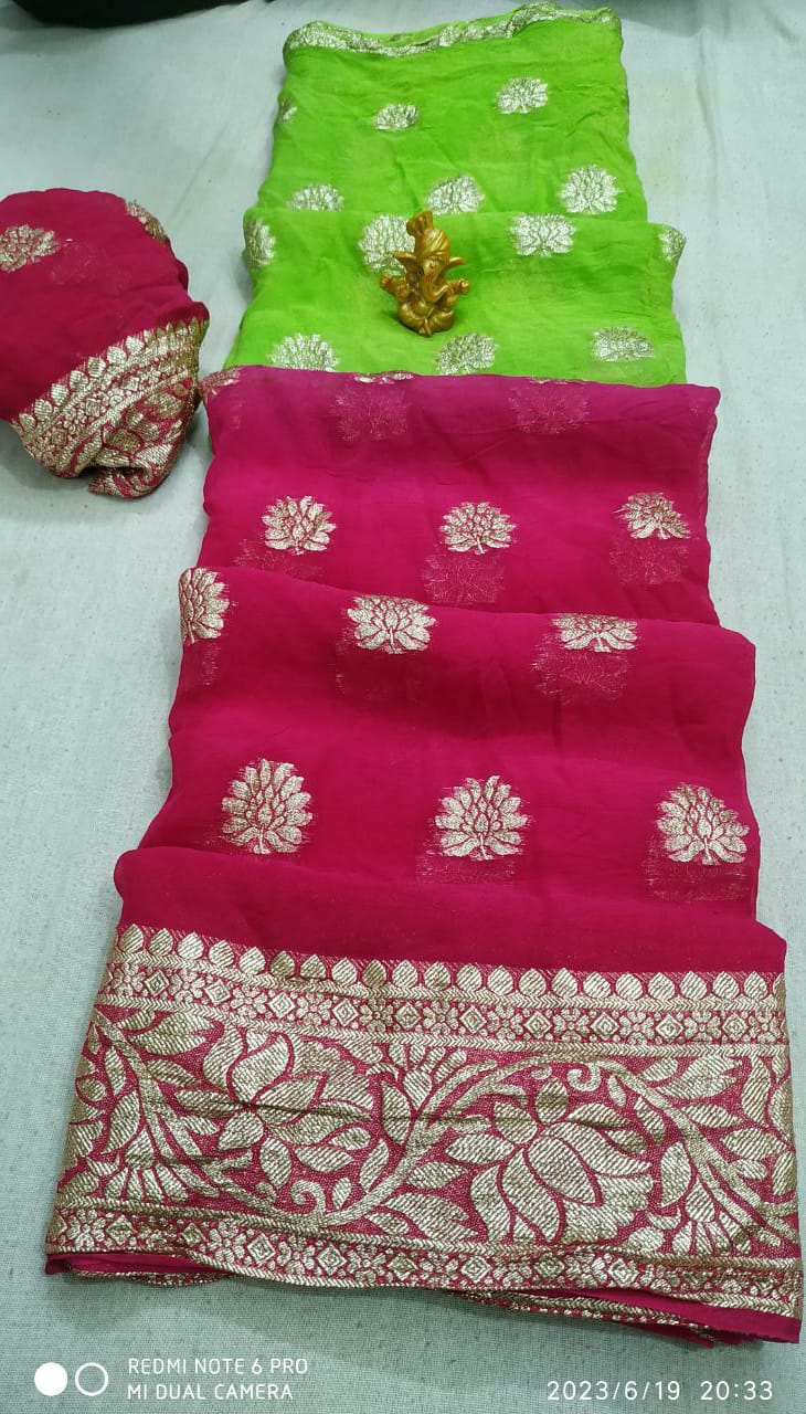 Pure Georgette Zari Saree