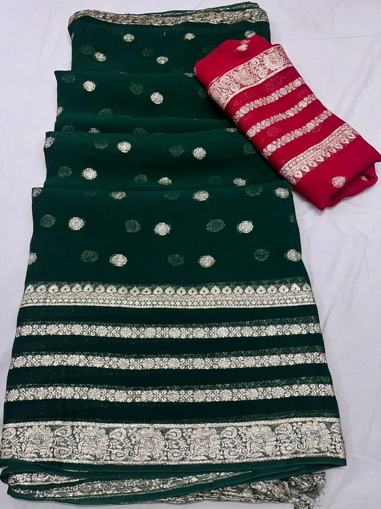 Pure Georgette Zari Saree