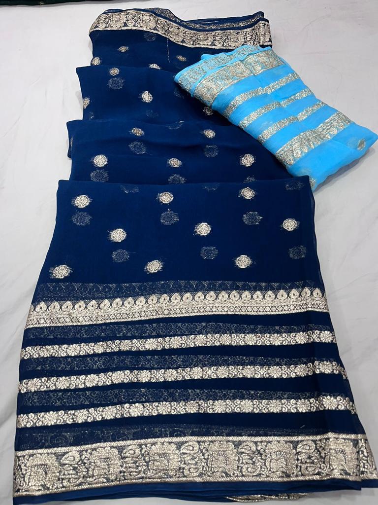 Pure Georgette Zari Saree