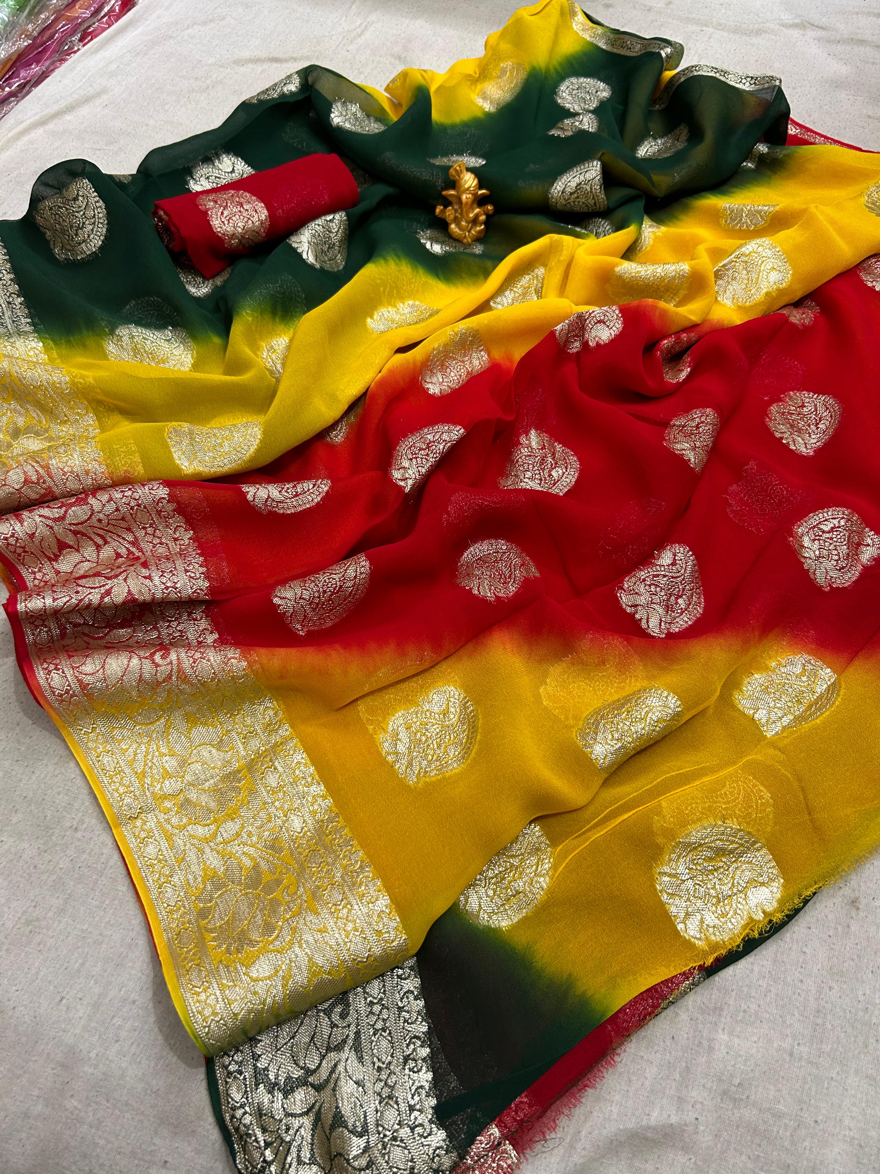 Pure Georgette Zari Saree