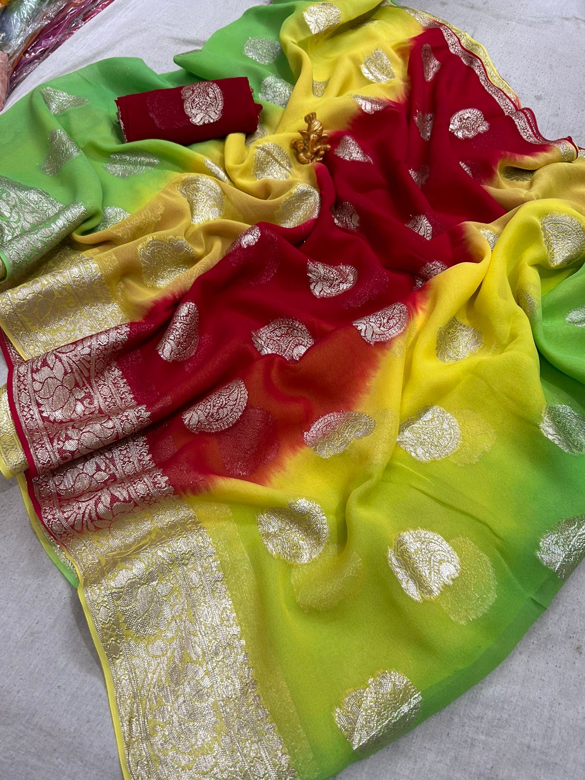 Pure Georgette Zari Saree