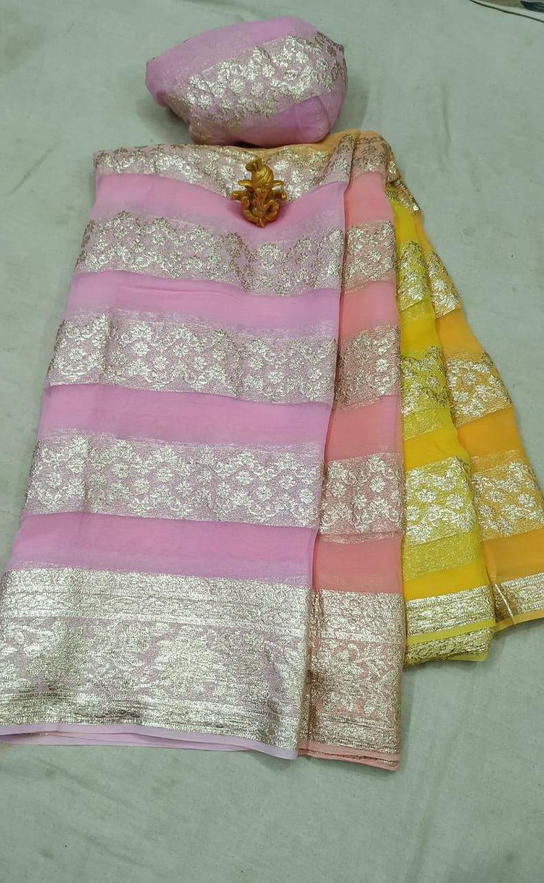 Pure Georgette Zari Saree