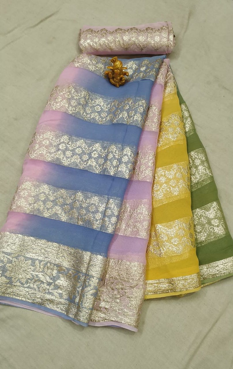 Pure Georgette Zari Saree