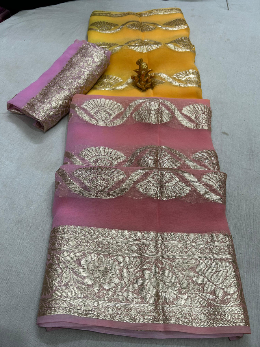 Pure Georgette Zari Saree