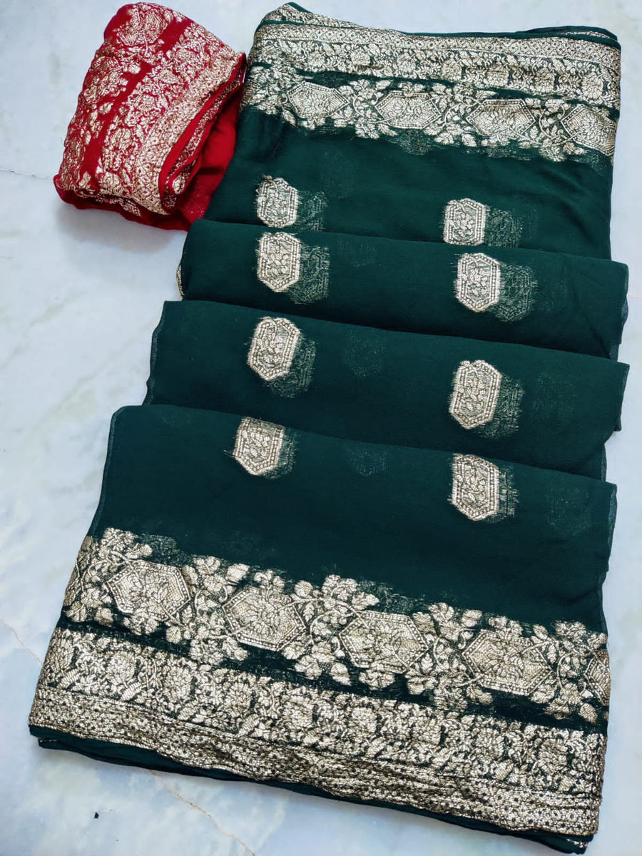 Pure Georgette Zari Saree