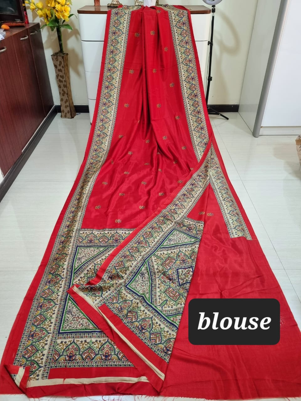 Digital printed Kashmiri silk saree