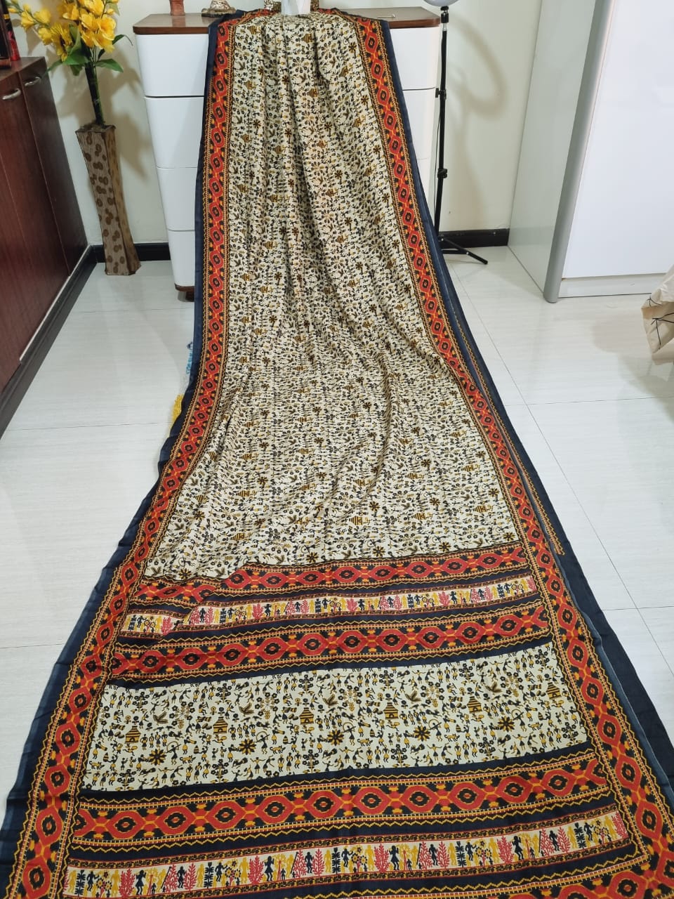 Digital printed Kashmiri silk saree