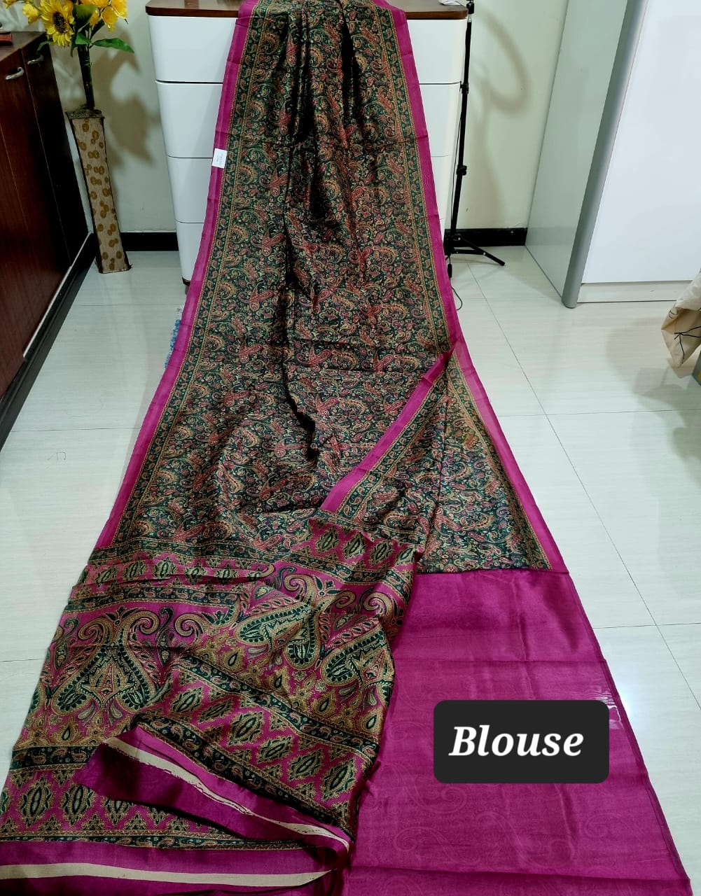 Digital printed Kashmiri silk saree