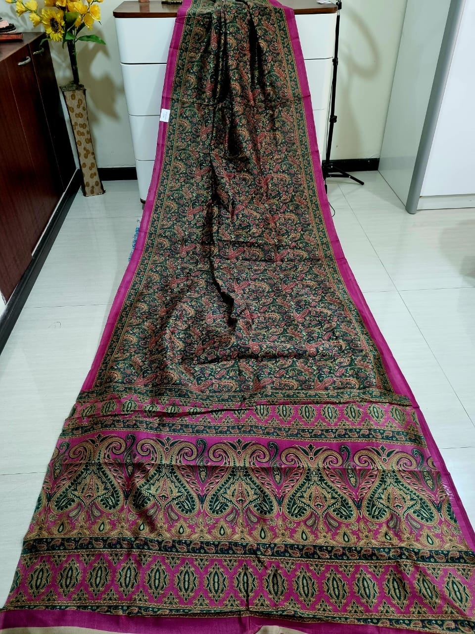 Digital printed Kashmiri silk saree