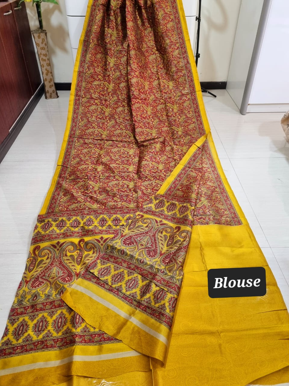 Digital printed Kashmiri silk saree