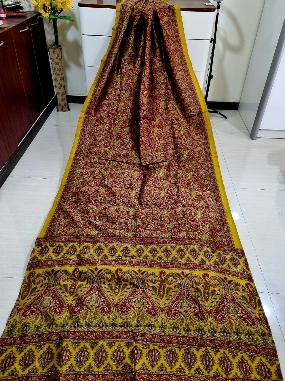 Digital printed Kashmiri silk saree