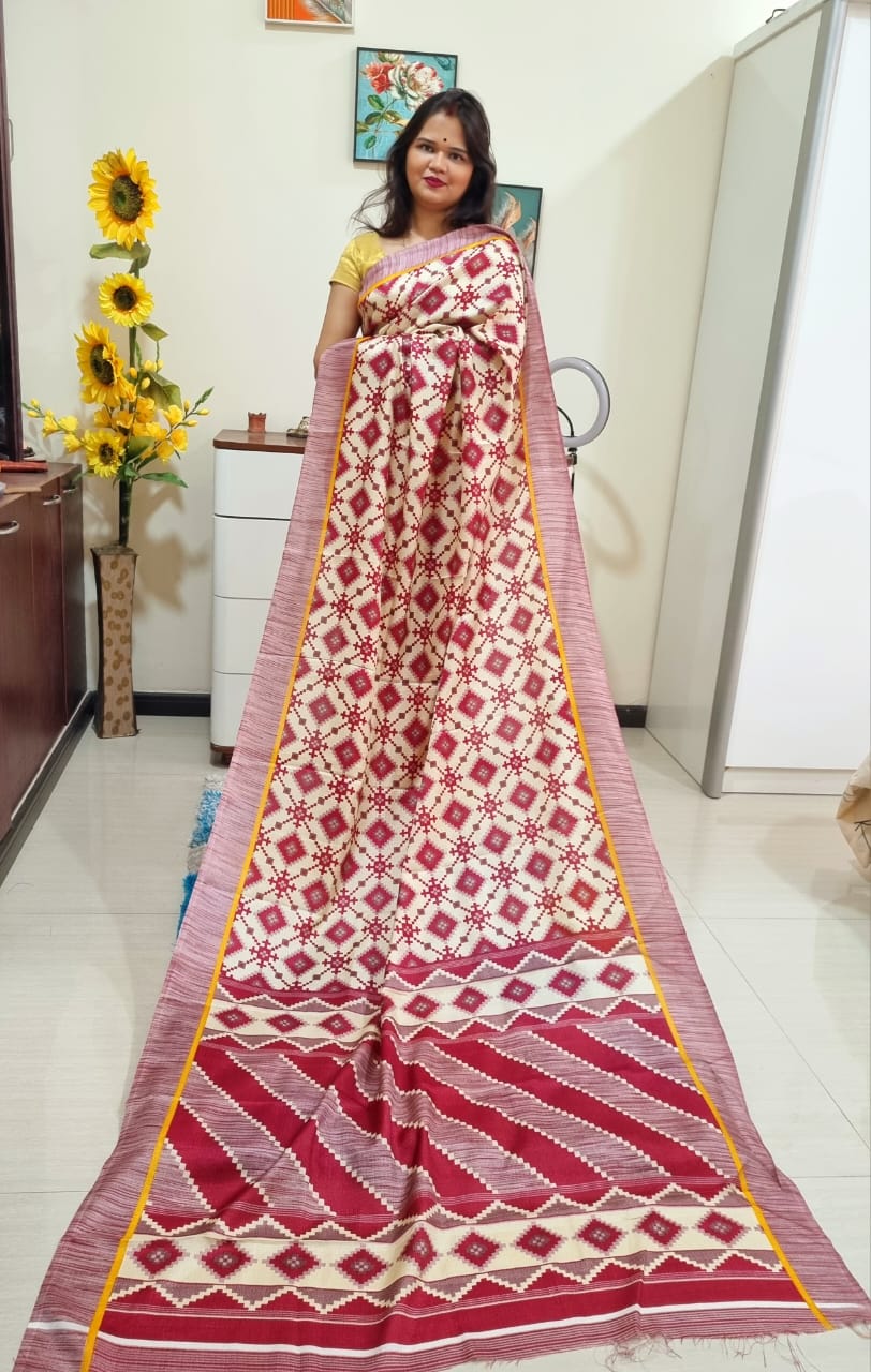 Digital printed Kashmiri silk saree