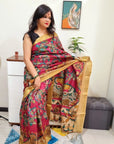 Kalamakari Print Chanderi silk saree