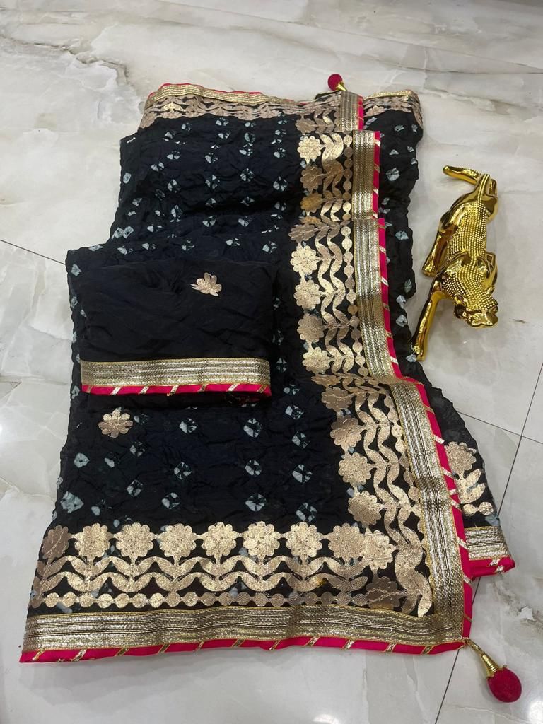 Multicolor bandhani saree