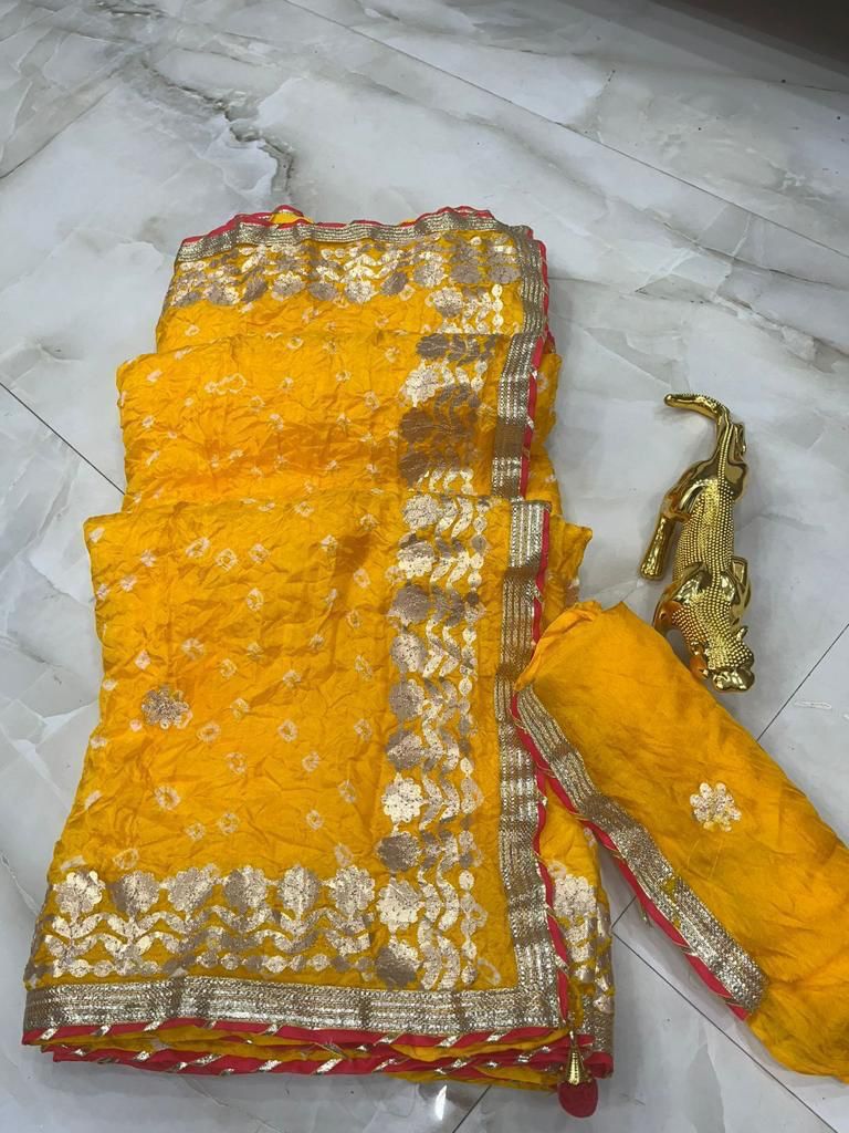 Multicolor bandhani saree