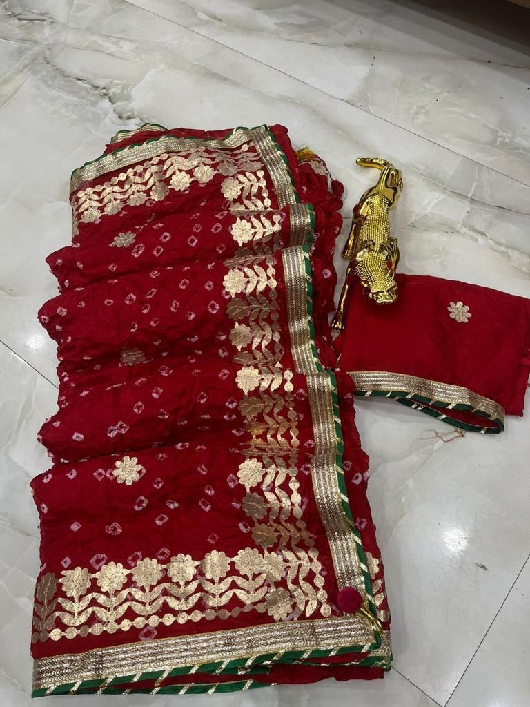 Multicolor bandhani saree