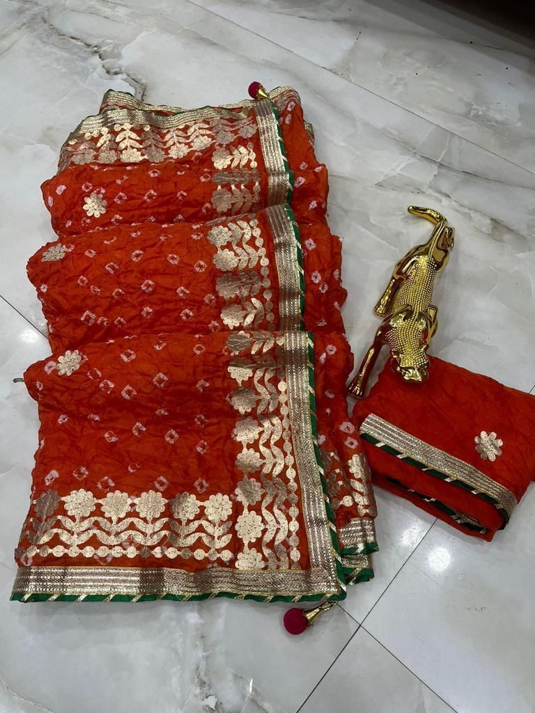 Multicolor bandhani saree