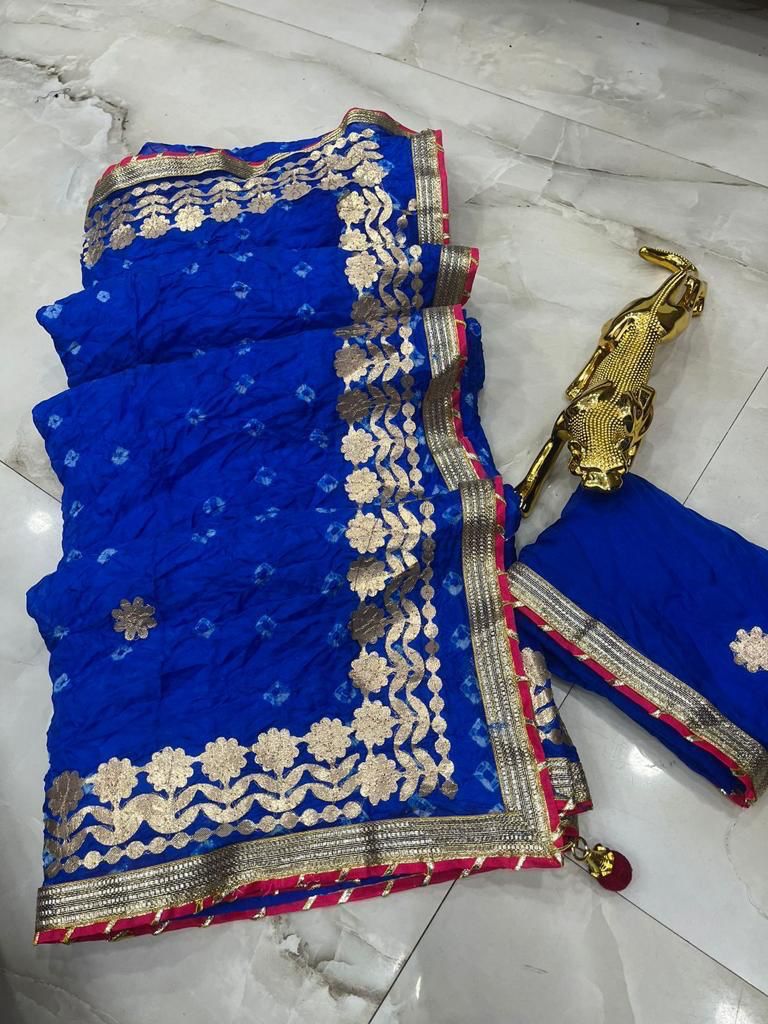 Multicolor bandhani saree