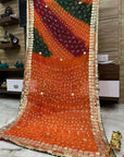 Multicolor bandhani saree