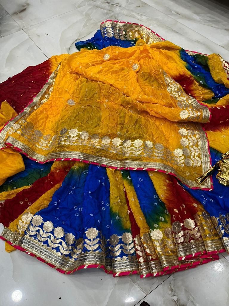 Multicolor bandhani saree