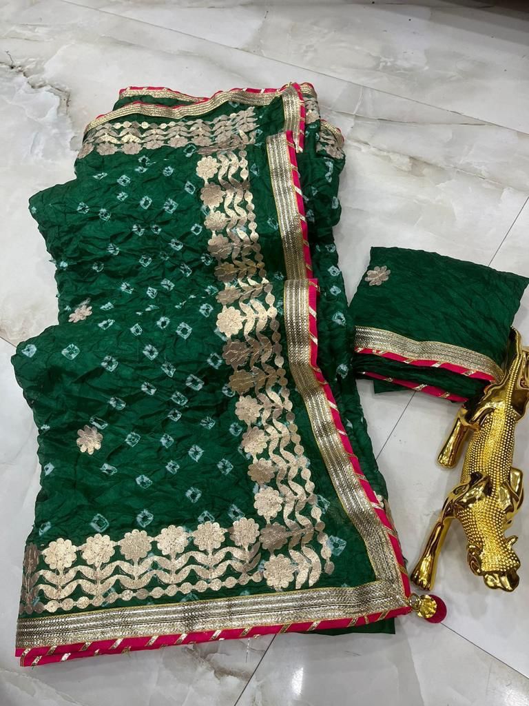 Multicolor bandhani saree