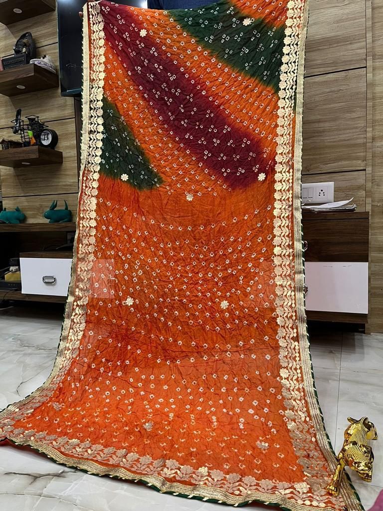 Multicolor bandhani saree