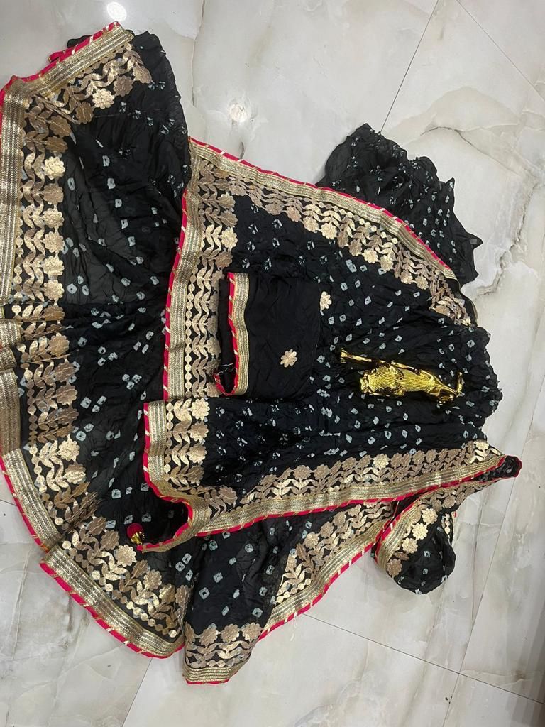 Multicolor bandhani saree