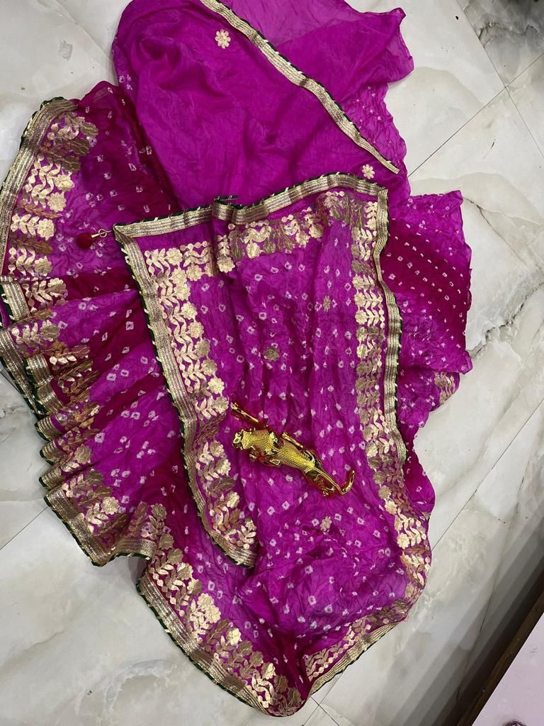 Multicolor bandhani saree
