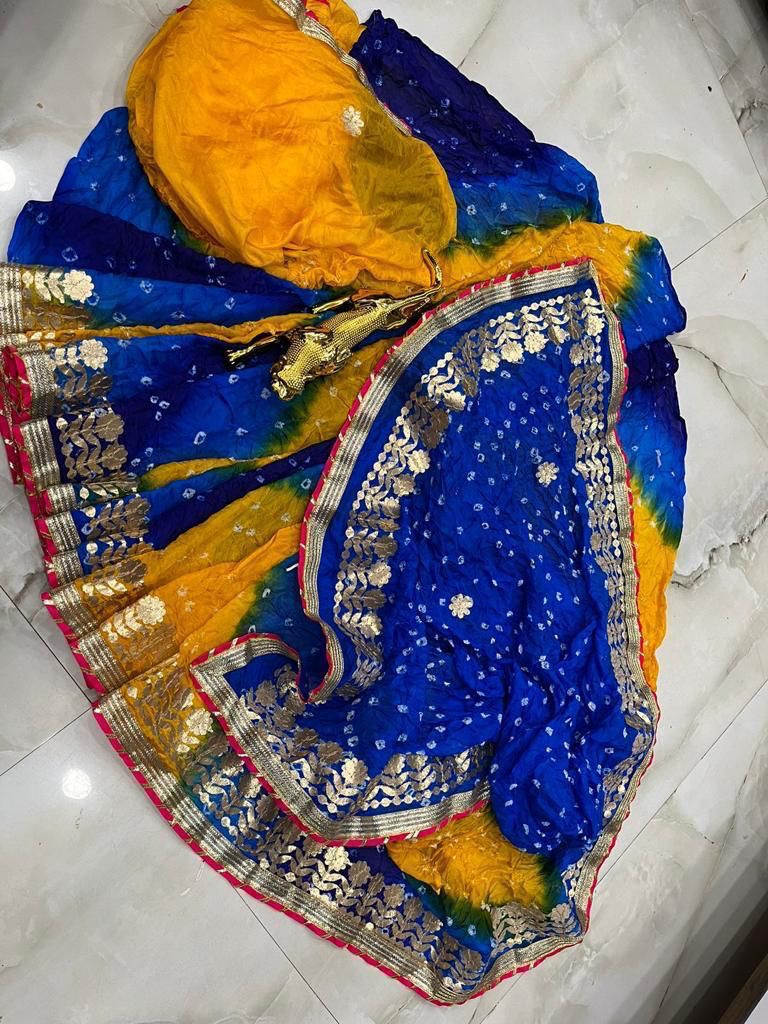 Multicolor bandhani saree