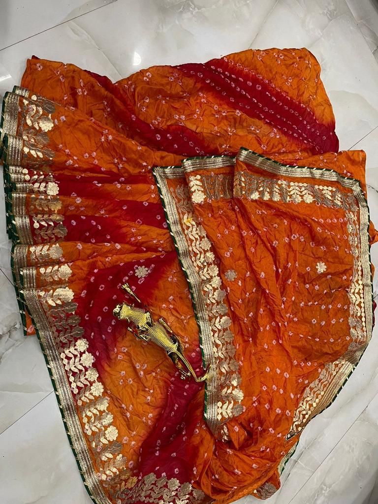 Multicolor bandhani saree