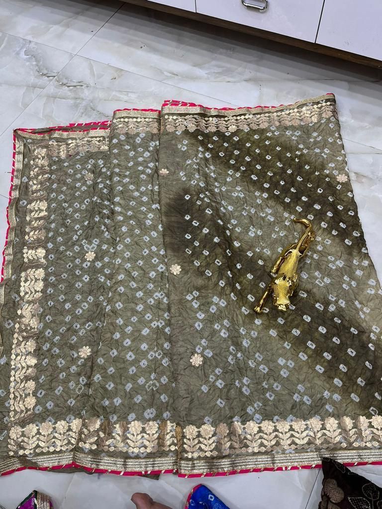 Multicolor bandhani saree