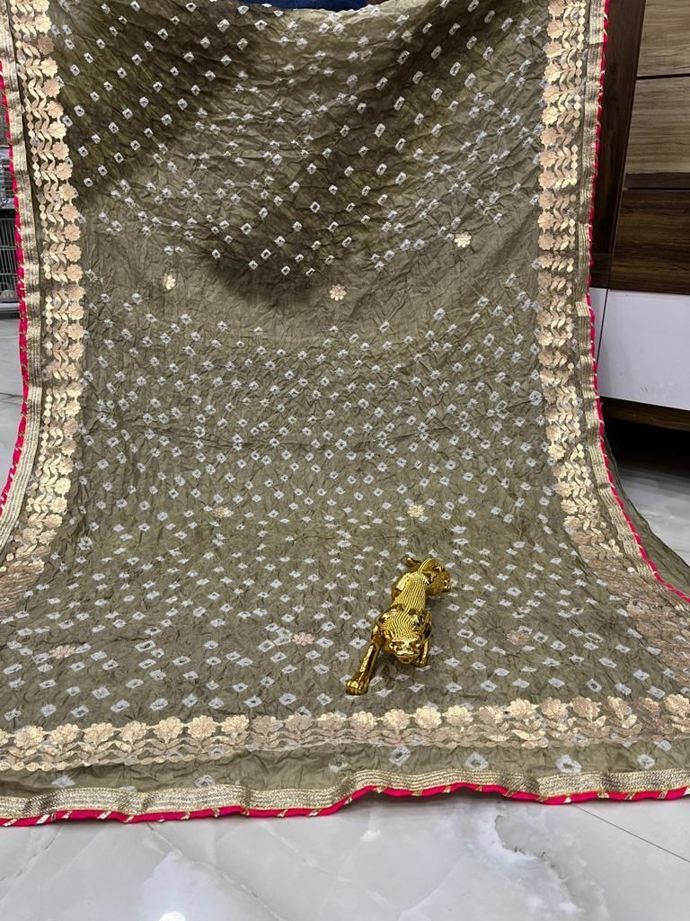 Multicolor bandhani saree