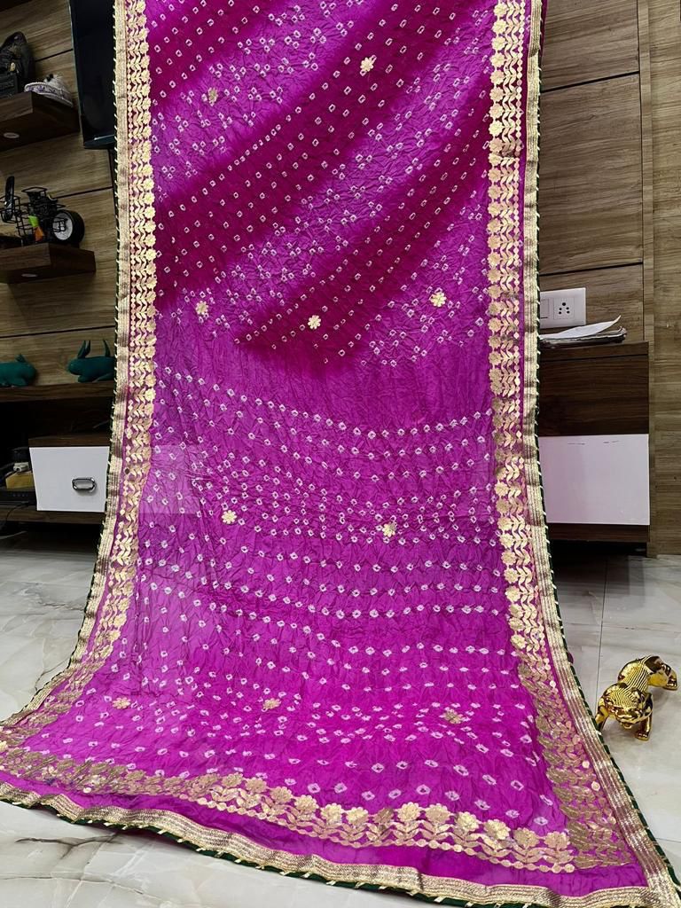 Multicolor bandhani saree