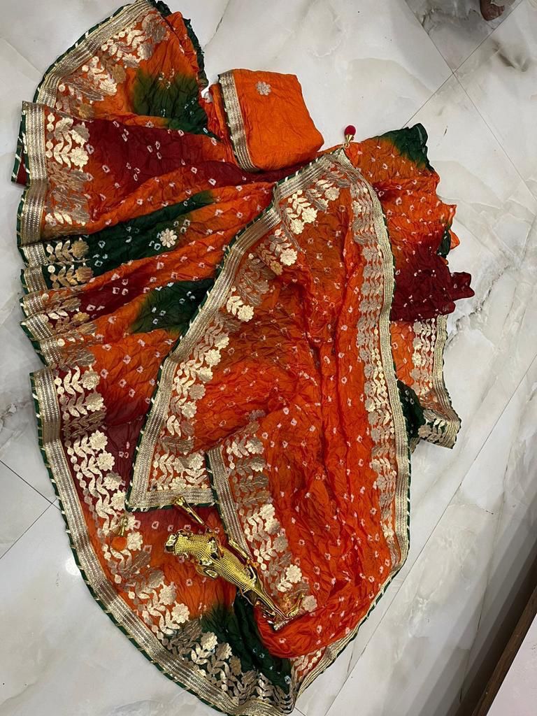 Multicolor bandhani saree