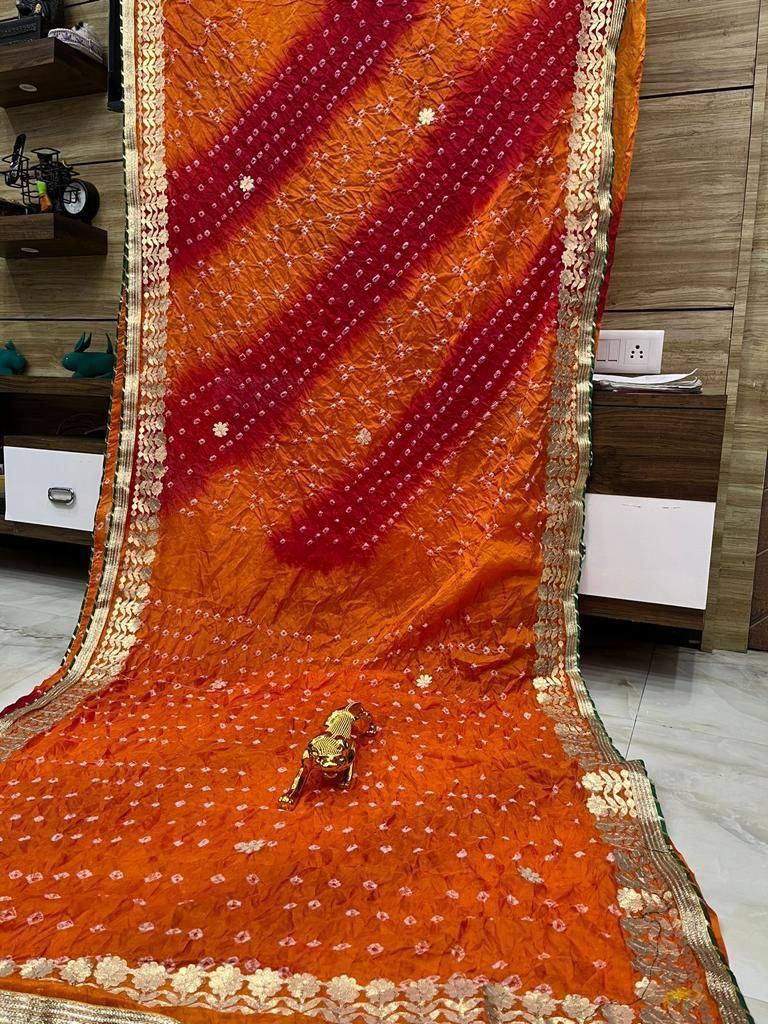 Multicolor bandhani saree
