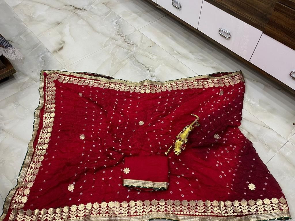 Multicolor bandhani saree
