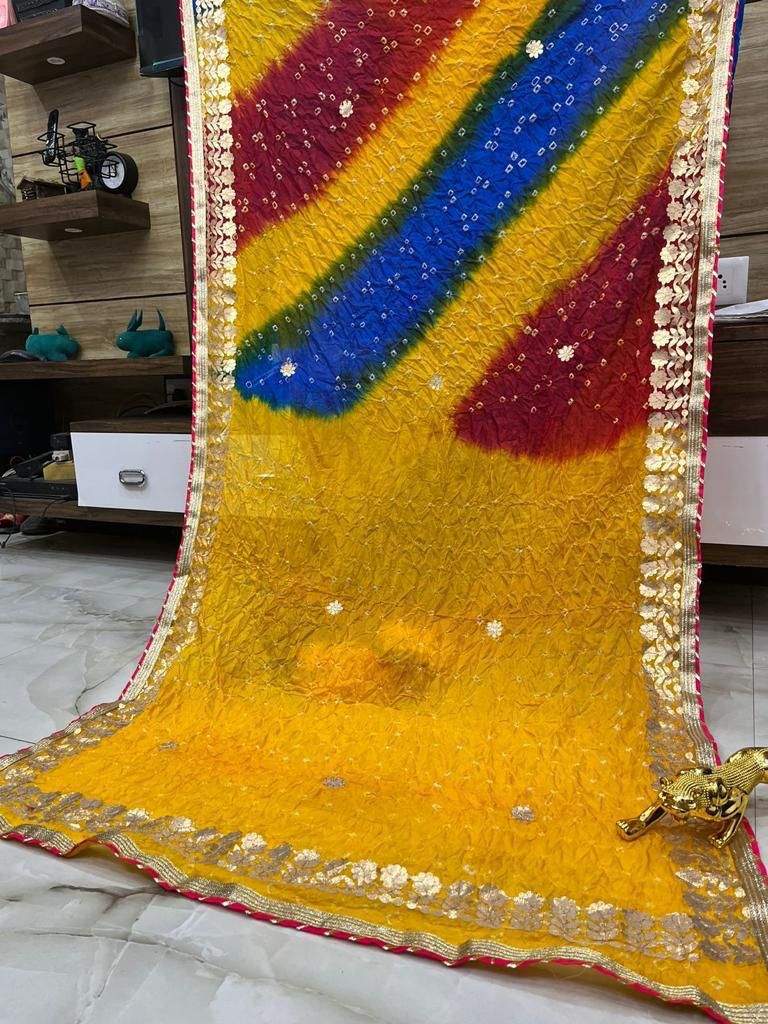 Multicolor bandhani saree