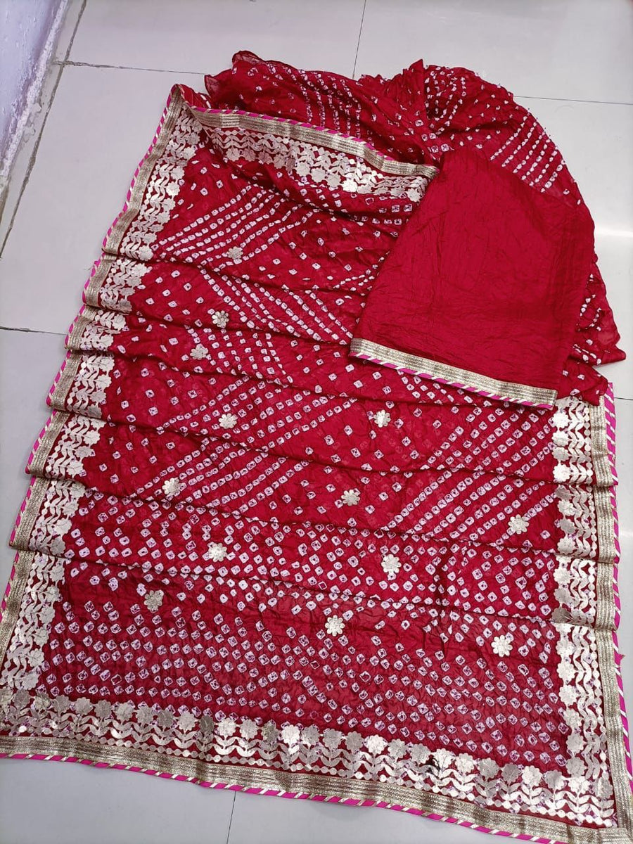 Multicolor bandhani saree