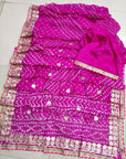 Multicolor bandhani saree