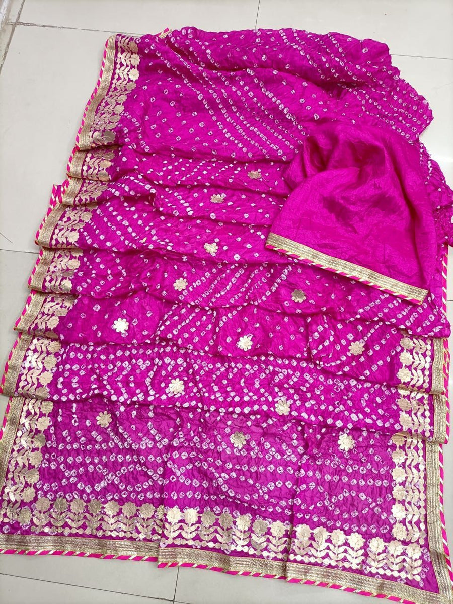 Multicolor bandhani saree