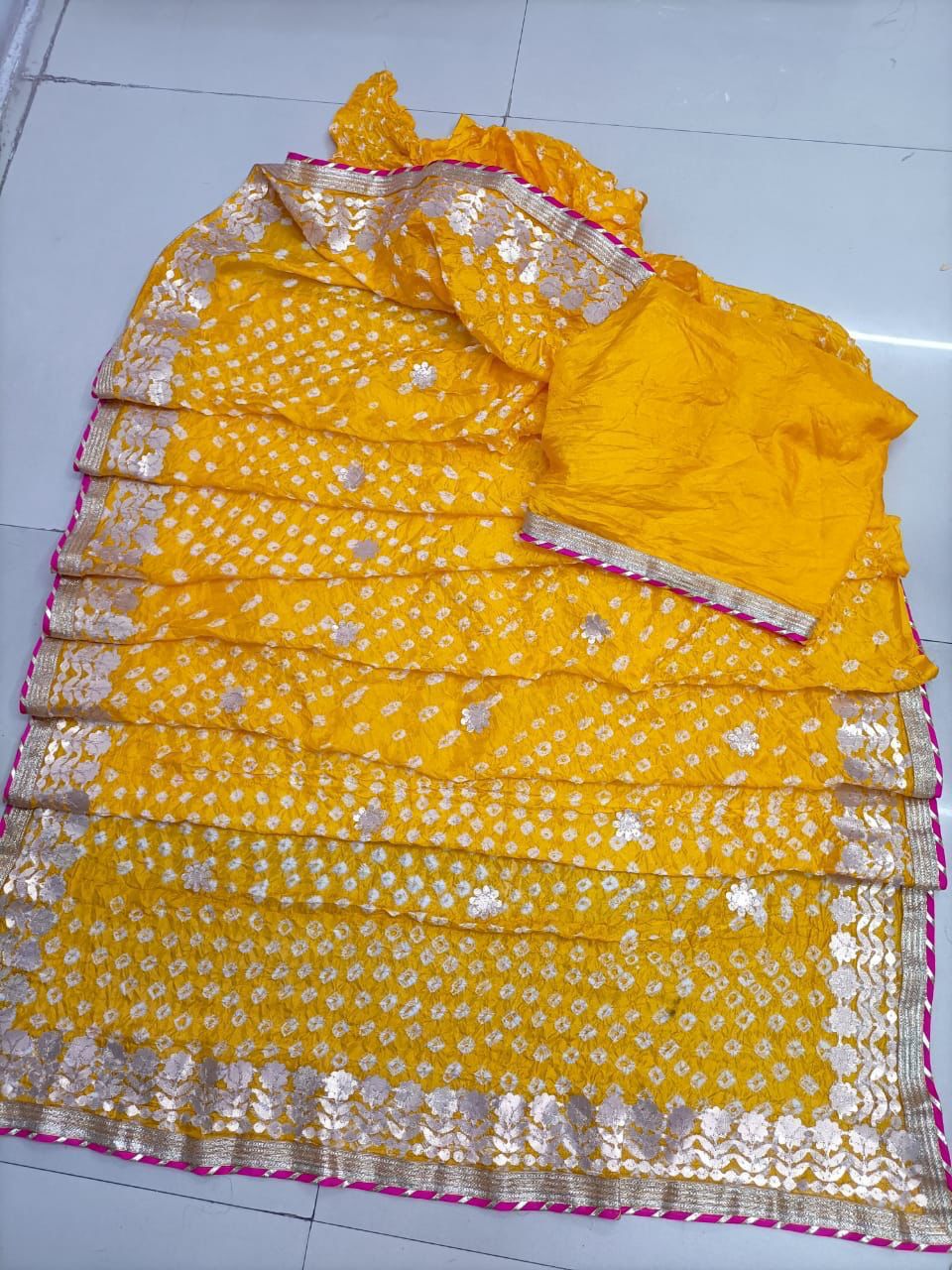 Multicolor bandhani saree