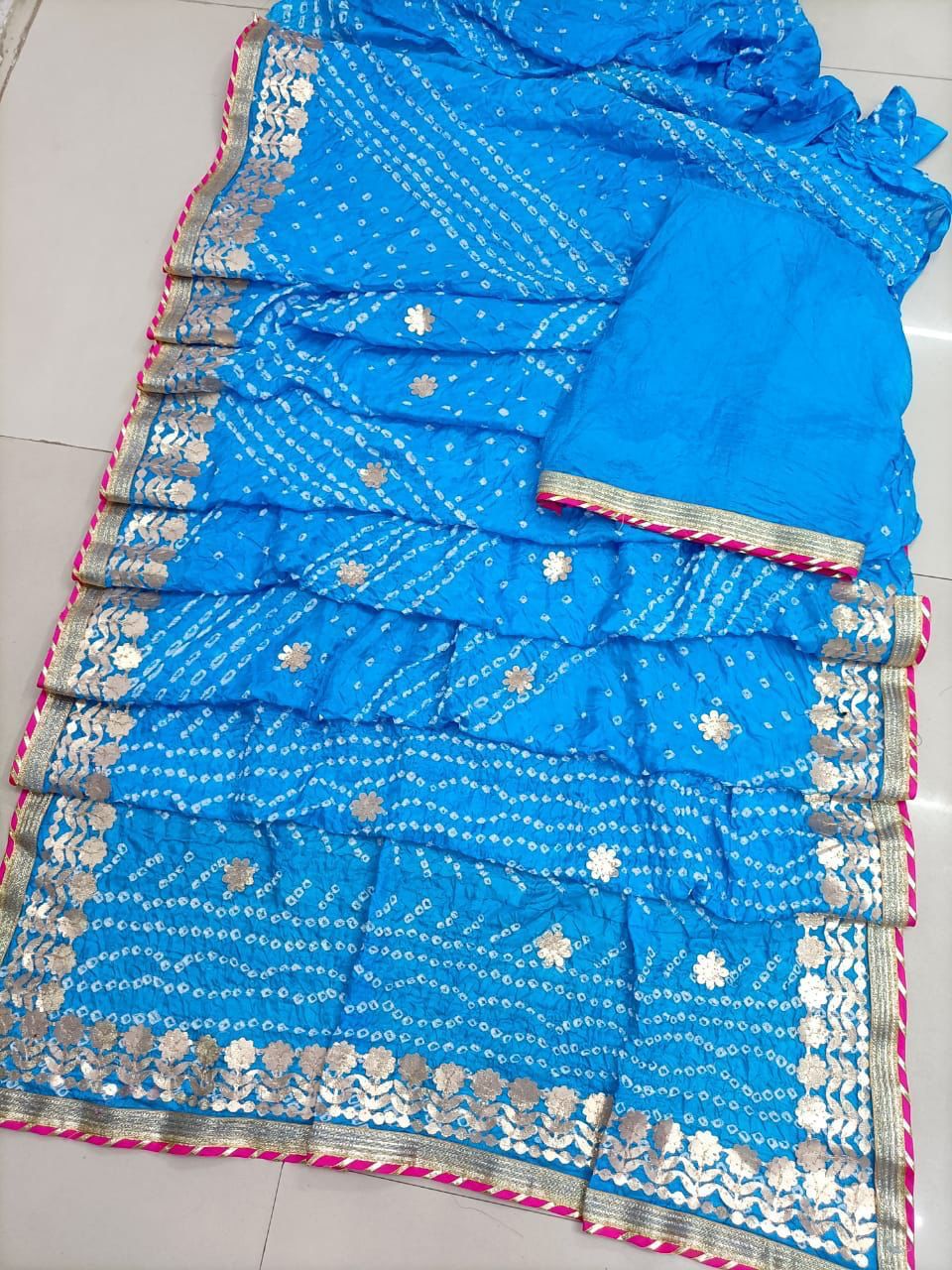 Multicolor bandhani saree