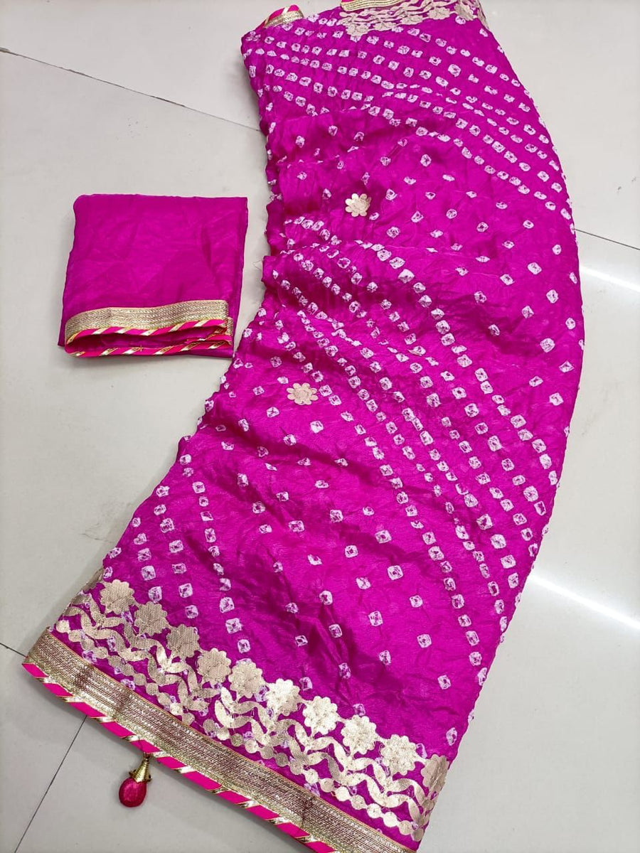 Multicolor bandhani saree