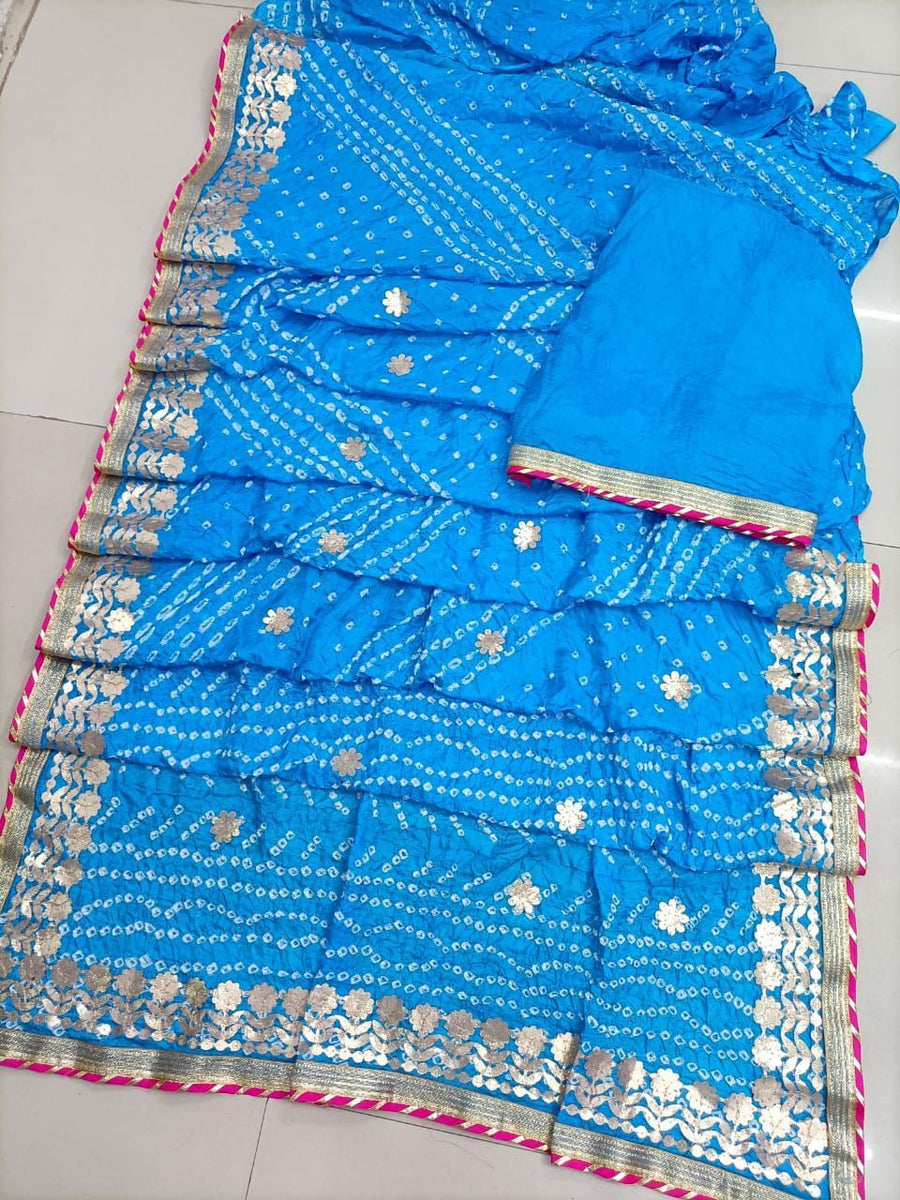 Multicolor bandhani saree