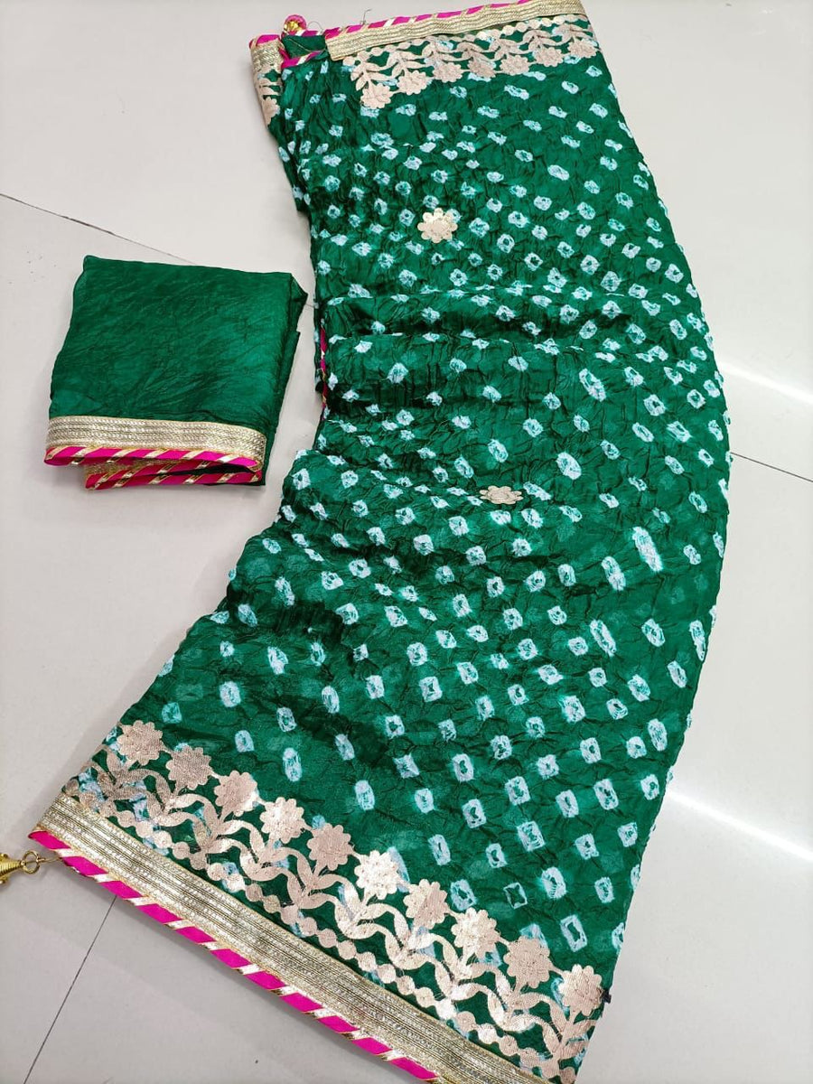 Multicolor bandhani saree