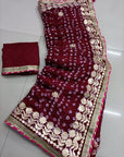 Multicolor bandhani saree