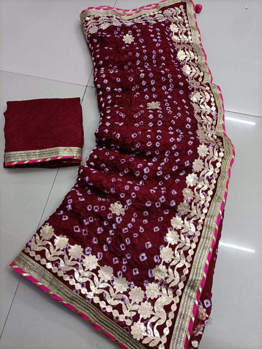 Multicolor bandhani saree