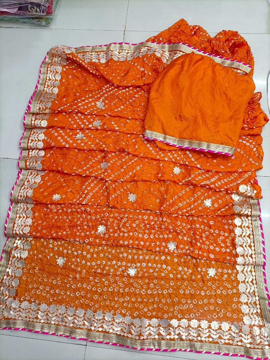 Multicolor bandhani saree